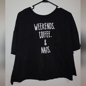Black Graphic Tee with White Text